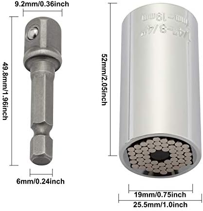 Universal socket connected to power drill adapter