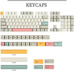 Close up view of the thick PBT dye-sublimated legends on the 9009 retro mechanical keyboard keycaps