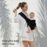 MISSWISDOM adjustable sling carrier worn by dad demonstrating unisex fit