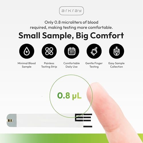 ARKRAY GLUCOCARD Expression Glucose Test Strips - No Coding, 0.8 Microliter & Fast 6-Second Results - Compatible with GLUCOCARD Expression Blood Glucose Meter - 50 Count - Image 4