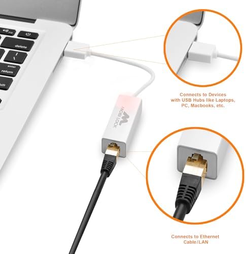 Mobi Lock compact white RJ45 to USB cable connector displayed on a clean studio background