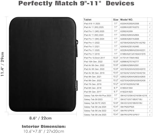MoKo protective tablet sleeve demonstrating thick shockproof sponge padding interior.