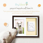 All in one pet clay paw print mold kit with rolling pin and wooden frame