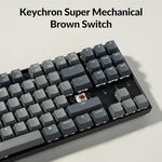 Top down view of Keychron K8 mechanical keyboard layout