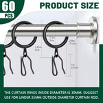 Close up view of the thirty millimeter internal diameter solid metal shower curtain ring demonstrating thickness.