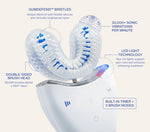 Autobrush U-shaped toothbrush head with nylon bristles