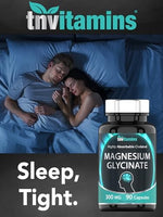 TNVitamins high absorption magnesium glycinate bottle displayed neatly on a clean lifestyle background.
