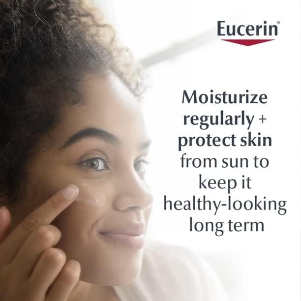 Back of Eucerin SPF 30 face lotion bottle with instructions