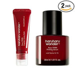 Haruharu Wonder Glow Night Routine Duo packaging front view showcasing anti-aging retinal serum and peptide balm set.