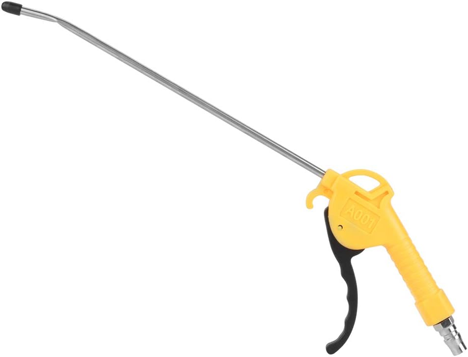 ASHATA air blow gun with ten inch long angled nozzle front view showing premium pneumatic construction.