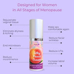 Silky Peach bioidentical estriol cream for vaginal dryness and itching relief.