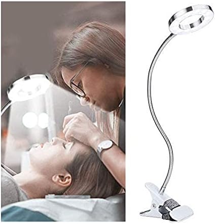 ZJchao portable LED eyebrow light showing the heavy duty metal desk clamp attachment