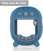 Blue protective silicone skin for portable outdoor speaker showing tabletop stand base