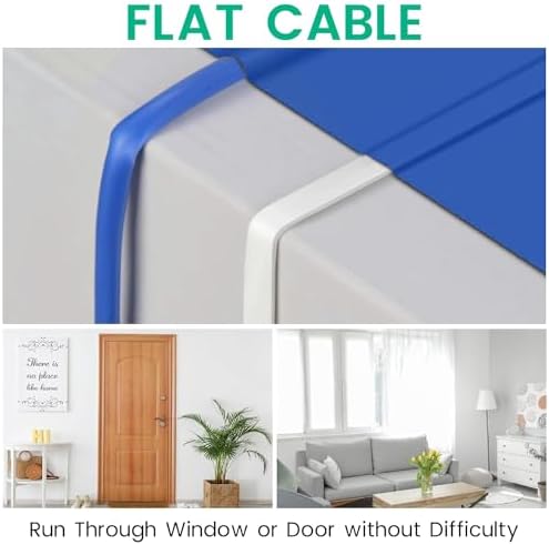 Outdoor installation demonstration of the flat micro USB cord running securely along a home exterior wall