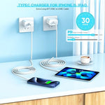 Six foot long Type C to Type C heavy duty charging cord stretched out to showcase length.