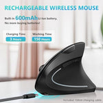 Lekvey optical vertical mouse bottom view with USB receiver storage