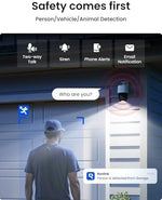 Reolink TrackMix surveillance system showing dual views on a smartphone screen