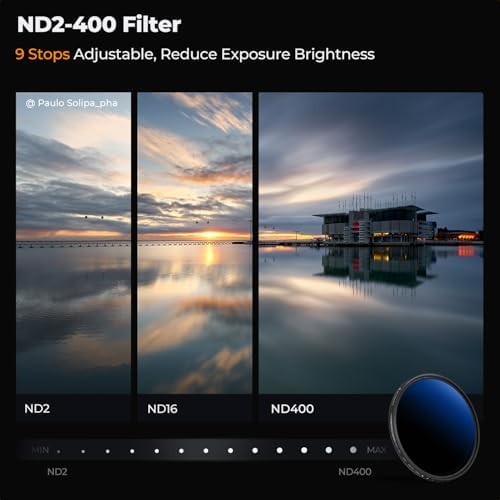K&F Concept circular polarizer filter showing reflection reduction