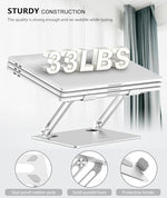 BoYata ergonomic silver laptop platform folded down flat for portable storage.