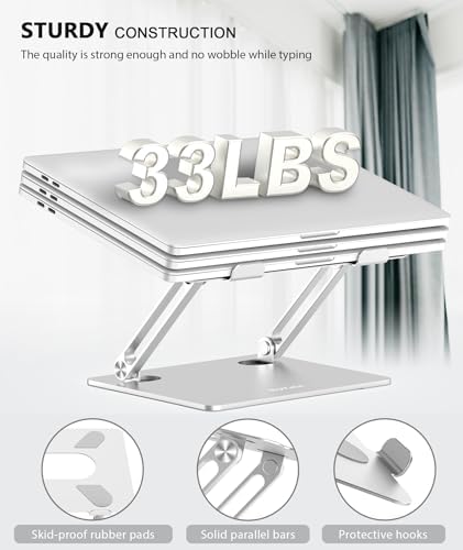 BoYata ergonomic silver laptop platform folded down flat for portable storage.