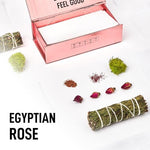 Luxury static removing dryer sheets in Egyptian Rose fragrance displayed out of the box.