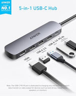 Anker multiport adapter side angle showing the high-speed USB-A data ports.
