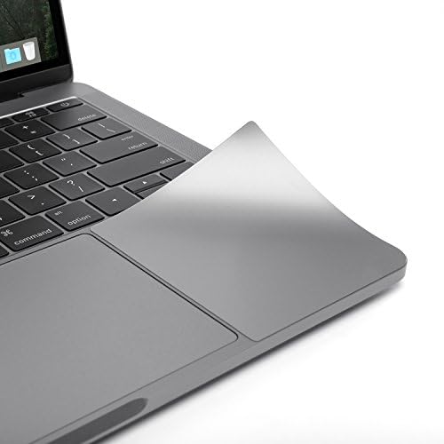 UPPERCASE laptop protective skin close up on left palm rest area guarding against watch buckle scratches