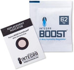 Integra Boost 4 gram moisture absorber pack with bright blue replacement indicator card