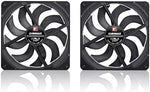 Noctua chromax.black dual fan kit packed with anti-vibration mounts and radiator gaskets.
