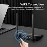 DBIT T1 Pro compact size router positioned next to smart home devices for scale