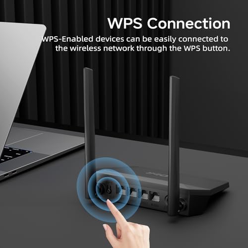 DBIT T1 Pro compact size router positioned next to smart home devices for scale