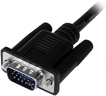 Compact black StarTech PC to television display connector highlighting the integrated USB power cable.