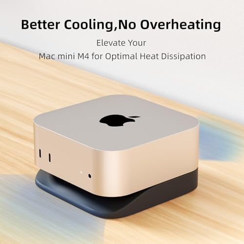 Anti-slip base detail of Eletiuo Mac Mini M4 desktop stand