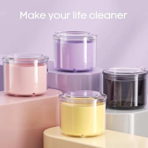 Full set of Hemilab denture bath cup with brush and storage container