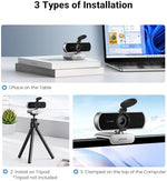 UGREEN streaming webcam securely mounted on top of a modern thin-bezel desktop monitor screen