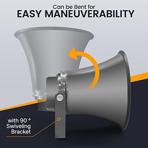 Weatherproof Pyle PA speaker horn highlighting the durable ABS plastic construction.