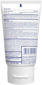 Back label of Psoriasin moisturizing balm displaying active ingredients and directions