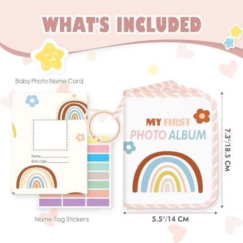Lanpn soft cloth family photo book open page displaying transparent pockets for pictures.