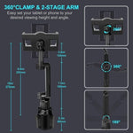 Porfortop car mount installed inside a truck showing the soft silicone protective padding on the clamp feet.