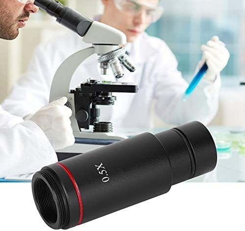Eujgoov zero point five times reduction lens showing the twenty-three millimeter microscope installation end