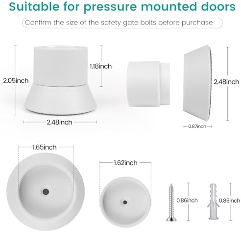 Babelio child safety gate extension kit close up showing non slip rubber backing for drywall protection.