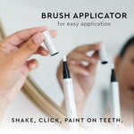 MOON compact travel friendly oral care pen with click dispensing mechanism.