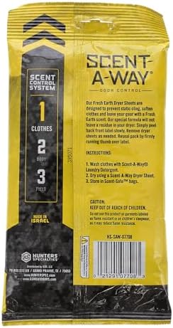 Hunters Specialties odor control sheets 15 pack re-sealable opening label