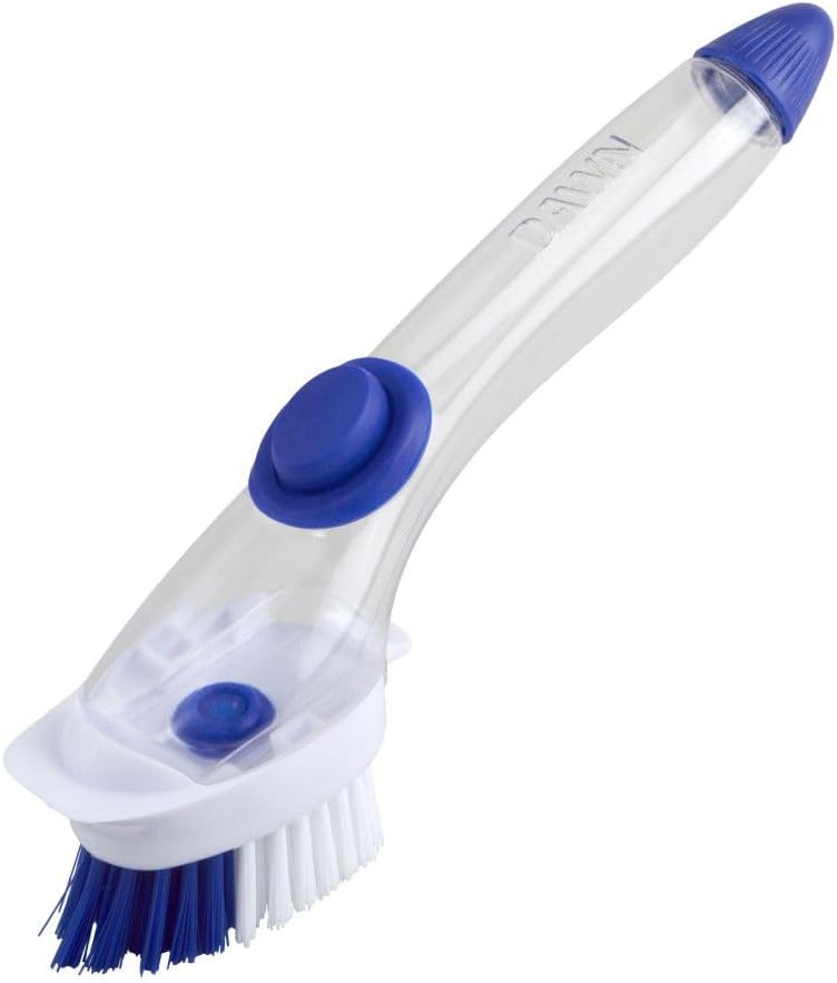 Dawn dish scrubber with built in scraper edge