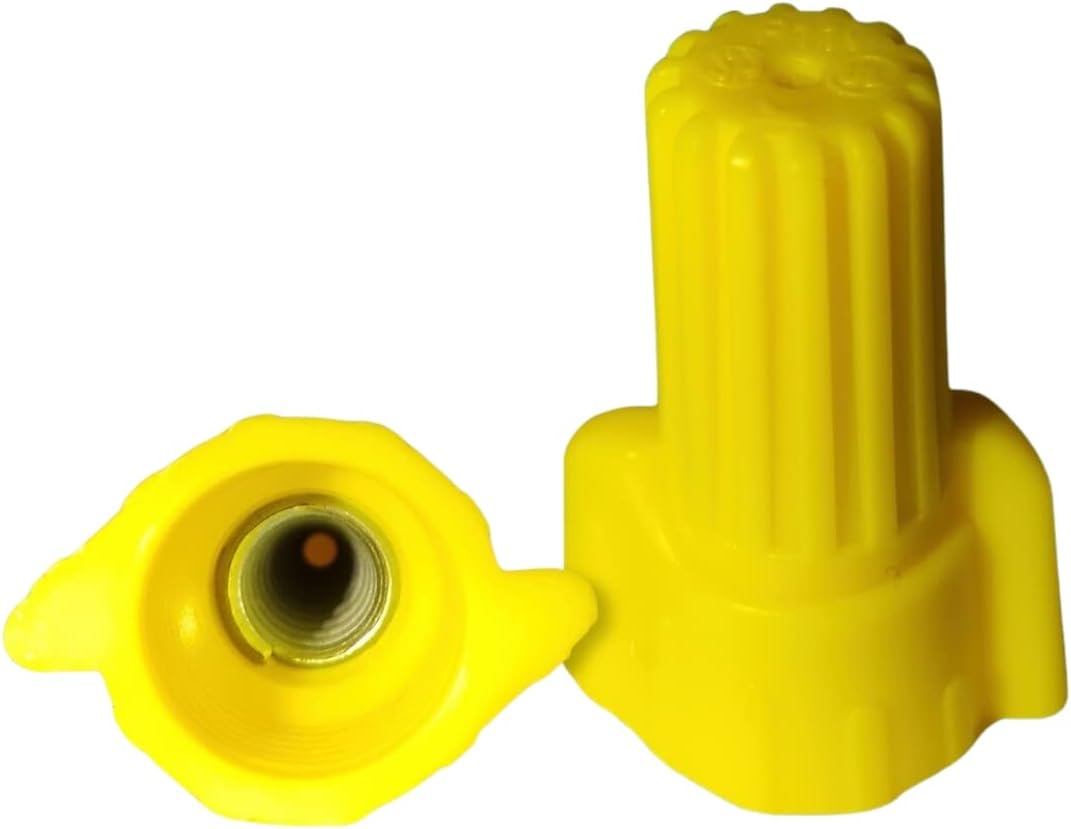 SYSTELED yellow winged electrical wire connectors front view