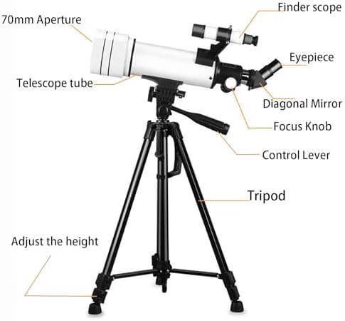 Close up of the fully coated optical glass lens on a refractor telescope.