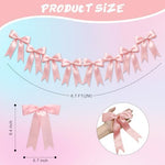 Close up view of the pre strung satin ribbon ornaments showing premium fabric texture