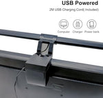 Universal serial bus powered led desk light functioning in a dark home office