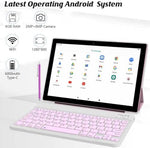 NOVOJOY 2 in 1 Tablet 10 Inch Android 15 Tableta, Tablets with Keyboard, Mouse, Case, Stylus, 32GB ROM+8GB RAM, 2MP+8MP Dual Camera, Quad Core Processor, 6000mAh Battery, 10.1 in FHD Tab Pink - Image 5