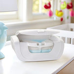 Munchkin Mist Wipe Warmer lid opened with internal reservoir